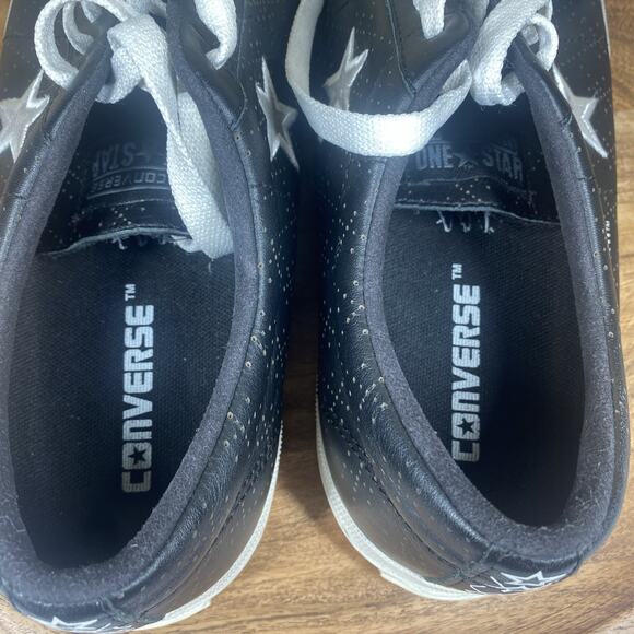 Converse One Star Sample Mens Black & White Vintage Size 11 Leather LowTop Shoes - Picture 7 of 13